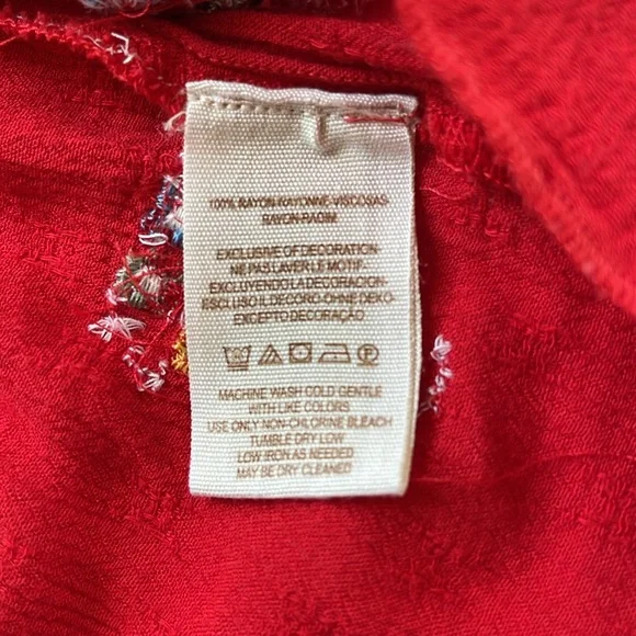 Free People Red Arianna Embroidered Tunic/ Dress size XS - Picture 10 of 10